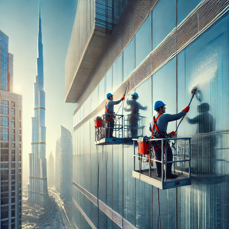 Building glass cleaning company in Dubai